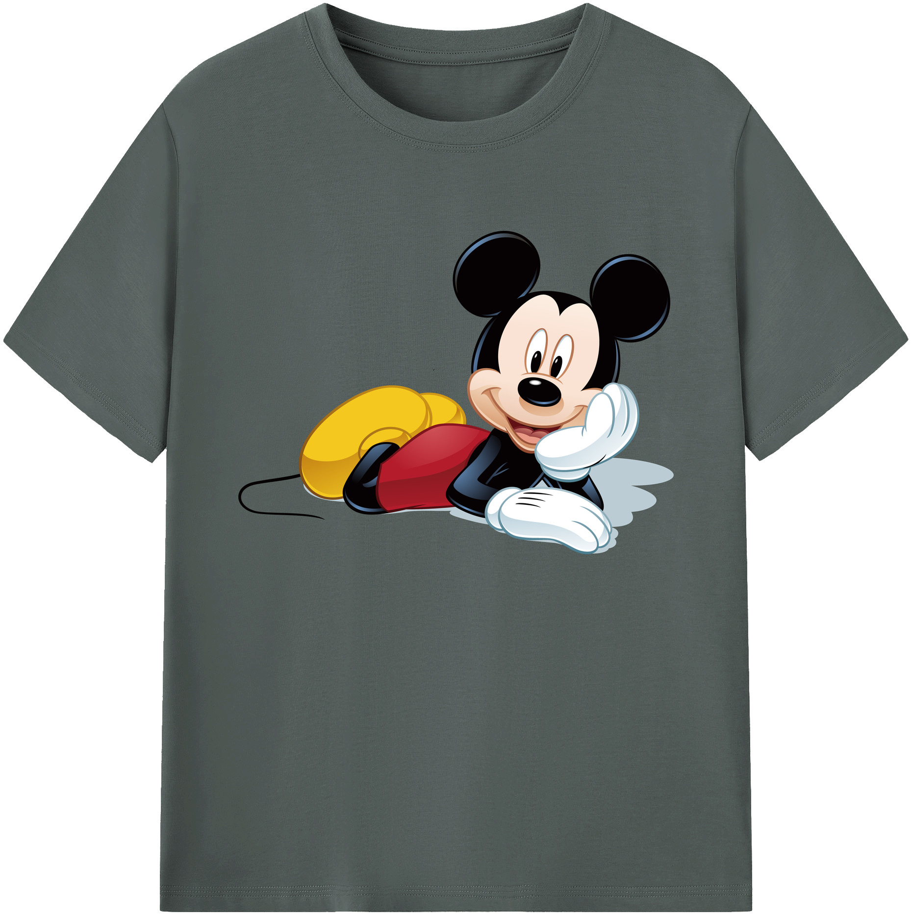 ミッキーマウス Mickey Mouse 綿100％ メンズ半袖Tシャツ｜肌触りやわらか＆通気性